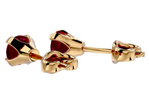 0.60 Carat Ruby Stud Earrings In 14K Yellow Gold (0.3 G) FIlled By SuperJeweler
