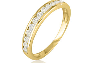 1/4 Carat Diamond Wedding Band In Yellow Gold (1.4 G) (J-K, I2) By SuperJeweler