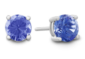 1/2 Carat Tanzanite Stud Earrings in Sterling Silver
