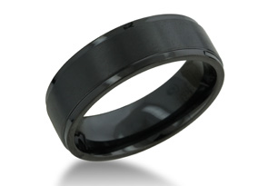 8MM Black High Polish / Matte Finish Men's Titanium Ring Wedding Band, Size 12.5 By SuperJeweler