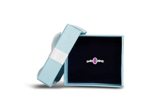 1/2 Carat Created Pink Sapphire & Diamond Ring In Sterling Silver,  By SuperJeweler