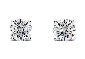 1 Carat Diamond Stud Earrings In 14K White Gold (, SI1-SI2) By SuperJeweler