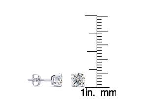 1 Carat Diamond Stud Earrings In 14K White Gold (H-I, SI1-SI2) By Hansa