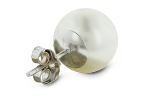 7mm Cultured Pearl Stud Earrings In 14K White Gold By SuperJeweler