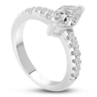 1 1/3 Carat Marquise Shape Diamond Engagement Ring In 14 ...