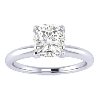 4. 1-carat Cushion Cut Diamond Solitaire Engagement Ring in 14k White Gold