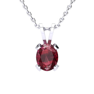 Ruby Necklace & Earrings Set | July Birthstone | 3 Carat Oval Ruby ...
