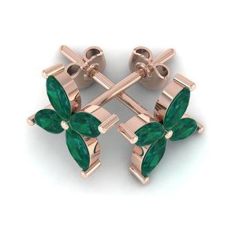 superjeweler cluster karat carat emerald earrings rose gold