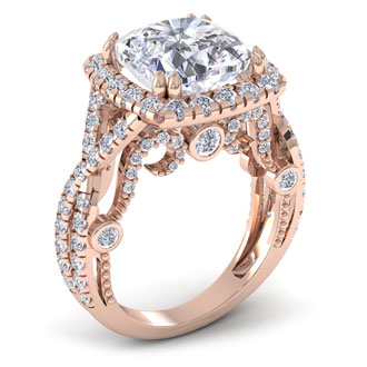Engagement Rings 9 Carat Cushion Cut Halo Diamond Engagement