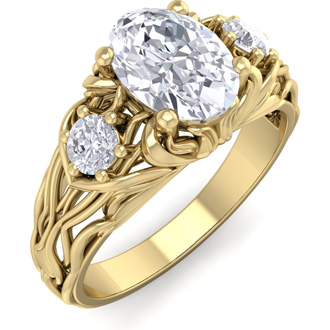 superjeweler intricate karat carat vine oval engagement shape diamond ring yellow gold