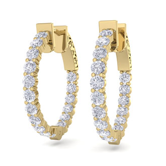 hoop earrings diamond superjeweler carat karat inch yellow gold