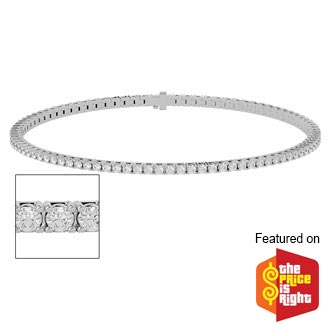7 Inch 10k White Gold 2 Carat Diamond Tennis Bracelet Superjeweler