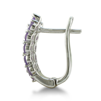 3ct Amethyst Leverback Earrings, Sterling Silver | February Birthstone