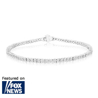 2ct Diamond Tennis Bracelet in 14k White Gold. Featured on Fox News.