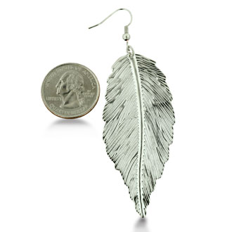 tone leaf earrings silver dangle lightweight