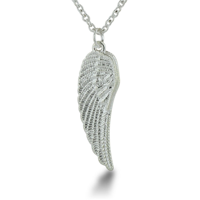 Vintage Inspired Antiqued Silver Tone Wing Necklace, 18 Inches Long by SuperJeweler