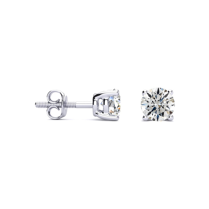 3/4 Carat Round Diamond Stud Earrings in Platinum (G-H Color, SI1-SI2) by SuperJeweler