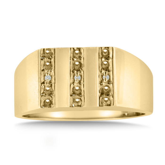 Men's Diamond Ring Crafted in Solid Yellow Gold,  by SuperJeweler