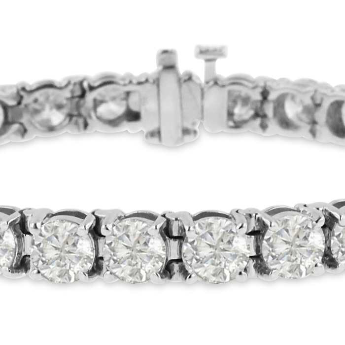 Diamond Tennis Bracelet (15.36 ct Diamonds) in White Gold