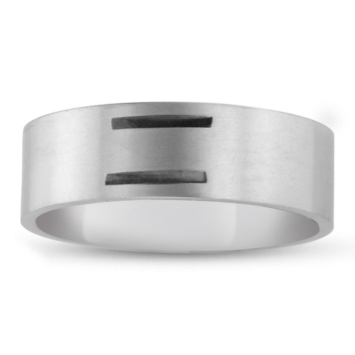 8 MM Brushed Finish Equality Men's Titanium Ring Wedding Band by SuperJeweler