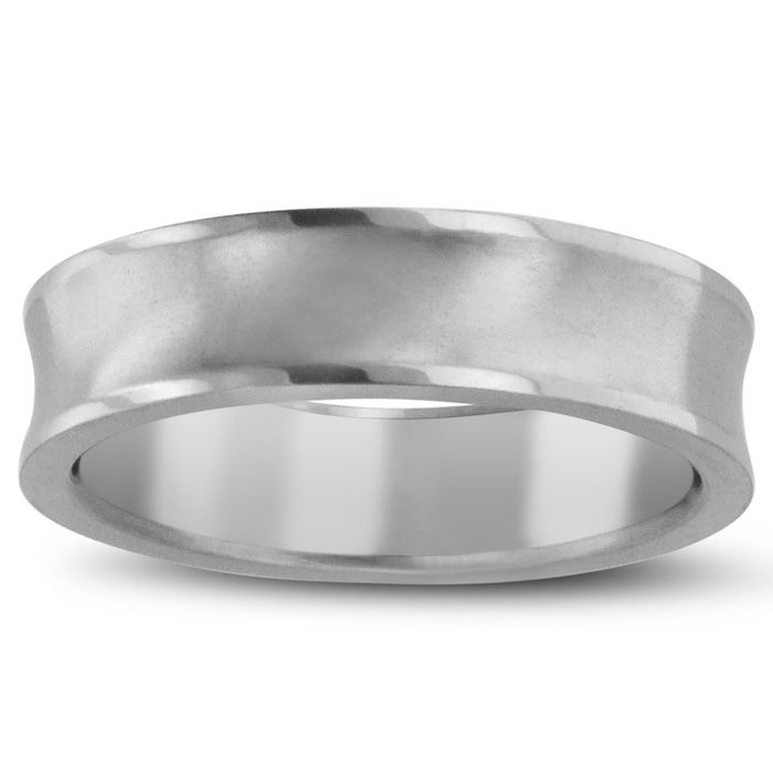 6 MM Brushed Finish Curved Men's Titanium Ring Wedding Band by SuperJeweler