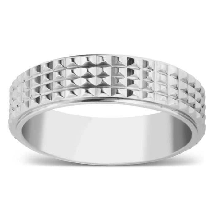 6 MM Brushed Finish Grated Men's Titanium Ring Wedding Band by SuperJeweler