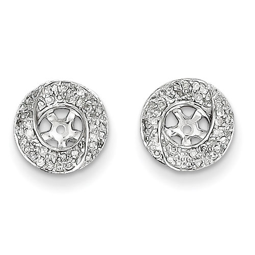 14K White Gold Pave Diamond Earring Jackets, Fits 1/3-1/2 Carat Stud Earrings,  by SuperJeweler