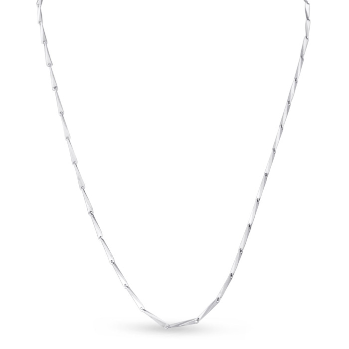 Ladies Stainless Steel Textured Chain Necklace, 24 Inches by SuperJeweler