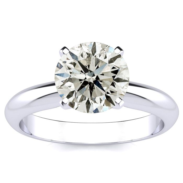 2 Carat Diamond Solitaire Engagement Ring in 14K White Gold (3 g) (  I1-I2 Clarity Enhanced) by SuperJeweler