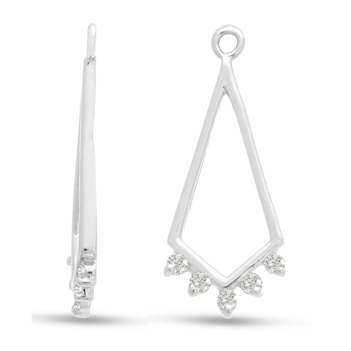 14K White Gold Chandelier Diamond Earring Jackets