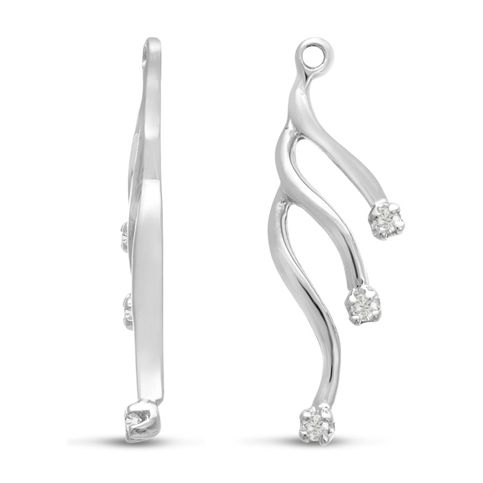 14K White Gold Cascading Branch Diamond Earring Jackets, G/H Color by SuperJeweler