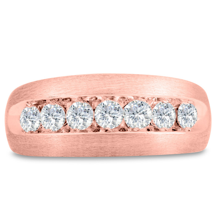 Men's 1 Carat Diamond Wedding Band in Rose Gold, G-H Color, , 9.40mm Wide by SuperJeweler