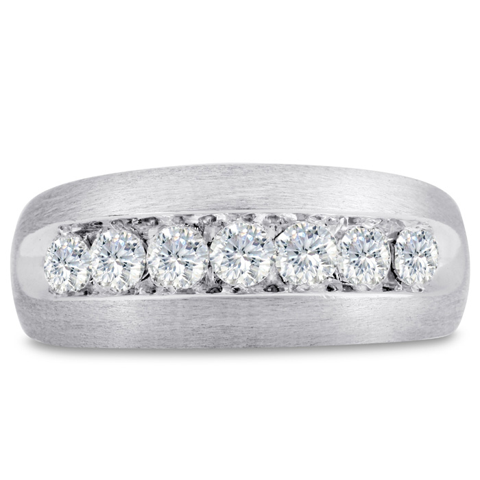 Men's 1 Carat Diamond Wedding Band in White Gold, G-H Color, , 9.40mm Wide by SuperJeweler