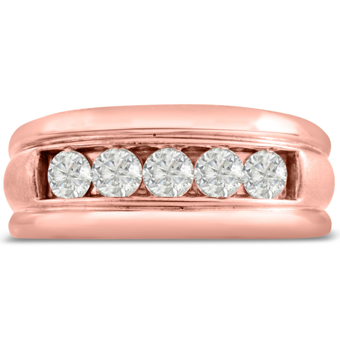 Men's 1 Carat Diamond Wedding Band in Rose Gold, G-H Color, , 9.65mm Wide by SuperJeweler