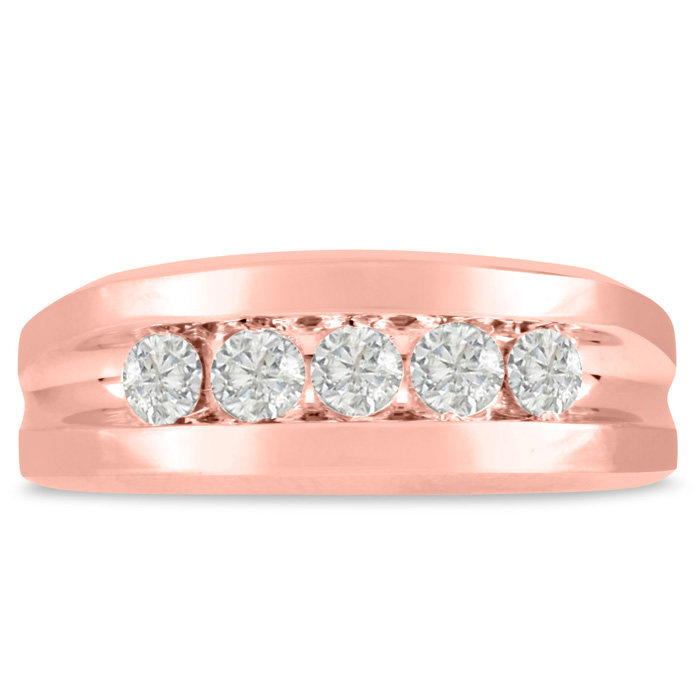 Men's 3/4 Carat Diamond Wedding Band in Rose Gold, G-H Color, , 8.29mm Wide by SuperJeweler