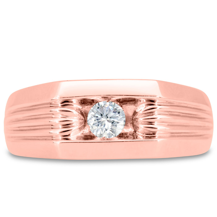 Men's 1/4 Carat Diamond Wedding Band in Rose Gold, -K, I1-I2, 8.50mm Wide by SuperJeweler