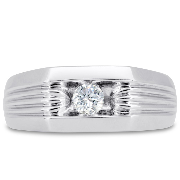 Men's 1/4 Carat Diamond Wedding Band in White Gold, G-H Color, , 8.50mm Wide by SuperJeweler