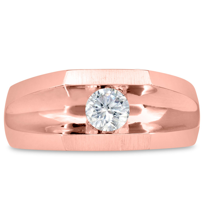 Men's 1/2 Carat Diamond Wedding Band in Rose Gold, G-H Color, , 9.44mm Wide by SuperJeweler