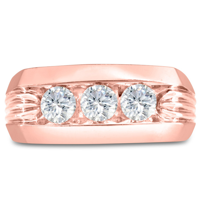 Men's 1 Carat Diamond Wedding Band in Rose Gold, G-H Color, , 9.86mm Wide by SuperJeweler