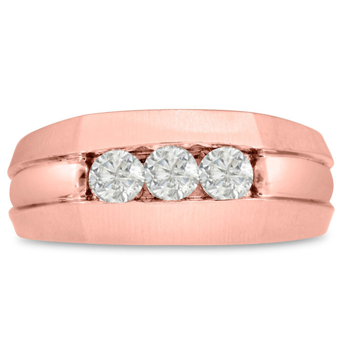 Men's 1/2 Carat Diamond Wedding Band in Rose Gold, G-H Color, , 9.38mm Wide by SuperJeweler