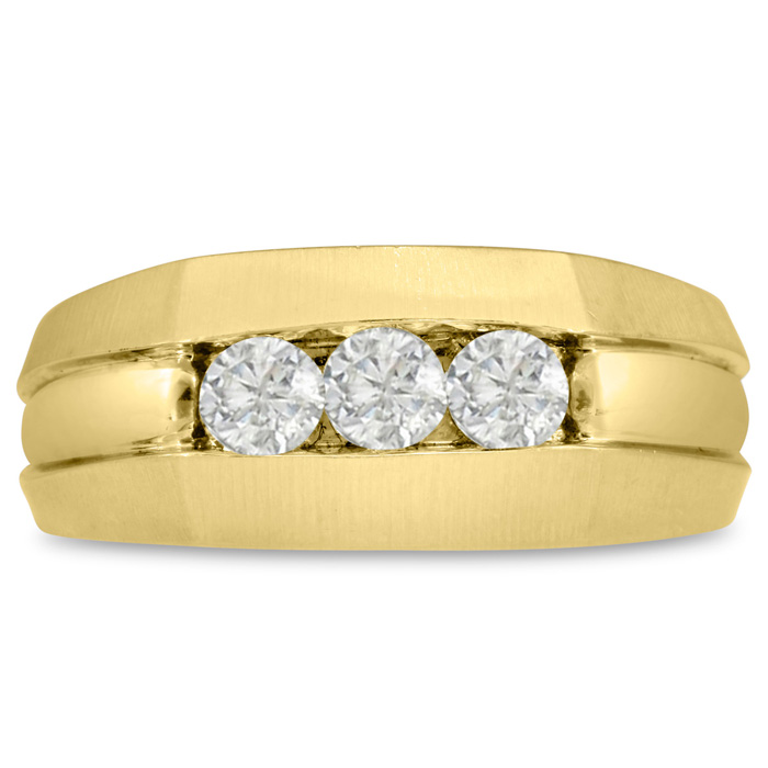 Men's 1/2 Carat Diamond Wedding Band in Yellow Gold, G-H Color, , 9.38mm Wide by SuperJeweler