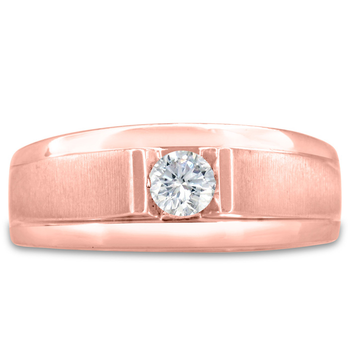 Men's 1/3 Carat Diamond Wedding Band in Rose Gold, G-H Color, , 8.78mm Wide by SuperJeweler