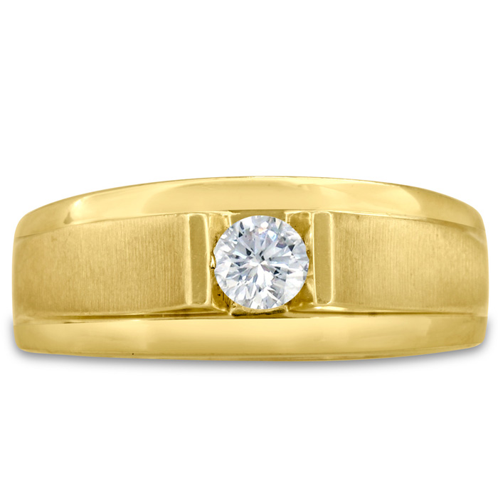 Men's 1/3 Carat Diamond Wedding Band in Yellow Gold, G-H Color, , 8.78mm Wide by SuperJeweler