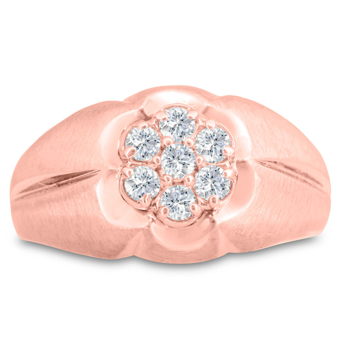 Men's 1/2 Carat Diamond Wedding Band in Rose Gold, -K, I1-I2, 12.79mm Wide by SuperJeweler