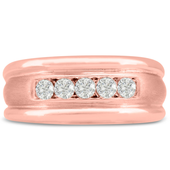 Men's 1/2 Carat Diamond Wedding Band in Rose Gold, G-H Color, , 9.51mm Wide by SuperJeweler