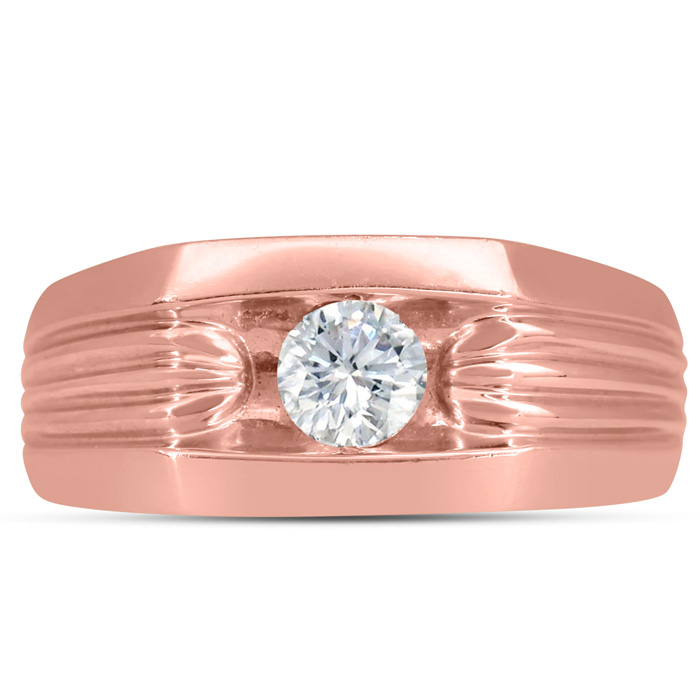 Men's 1/2 Carat Diamond Wedding Band in Rose Gold, G-H Color, , 9.57mm Wide by SuperJeweler