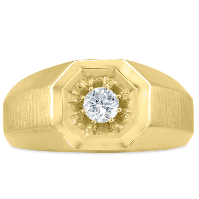 Men's 1/4 Carat Diamond Wedding Band in Yellow Gold, G-H Color, , 10.43mm Wide by SuperJeweler