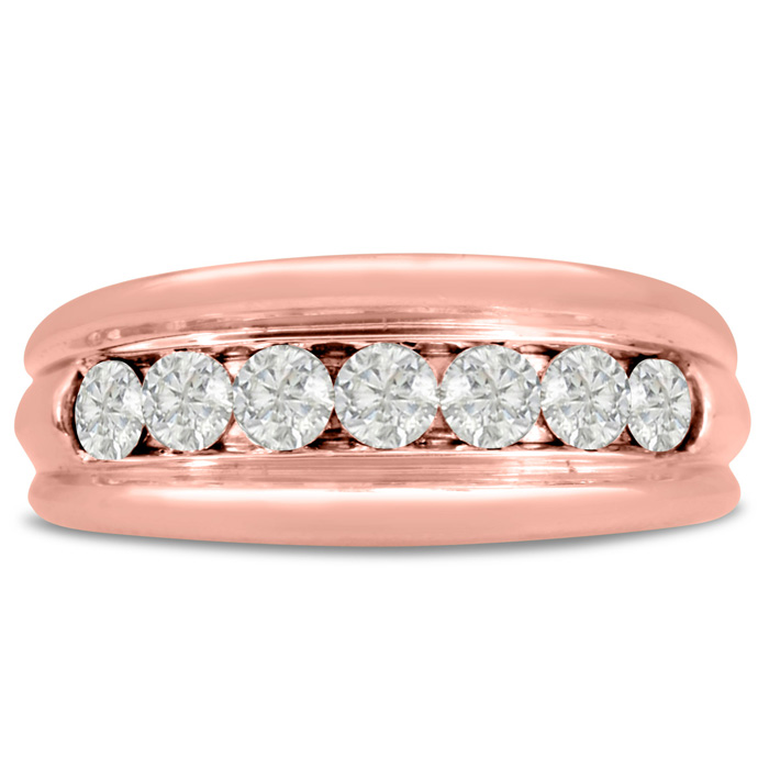 Men's 1 Carat Diamond Wedding Band in Rose Gold, G-H Color, , 8.97mm Wide by SuperJeweler