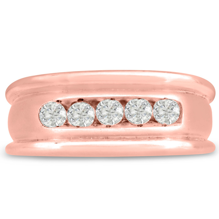 Men's 1/2 Carat Diamond Wedding Band in Rose Gold, G-H Color, , 9.23mm Wide by SuperJeweler