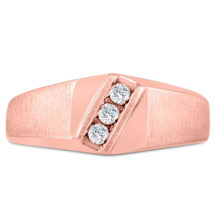 Men's 1/10 Carat Diamond Wedding Band in Rose Gold, G-H Color, , 9.10mm Wide by SuperJeweler